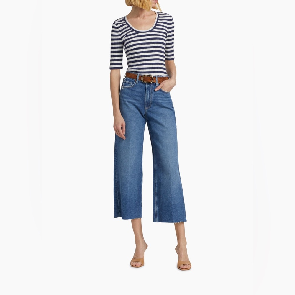 Paige Anessa High-Rise Wide-Leg Crop Jeans size 26